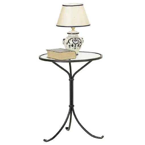 Tavolino Vienna in ferro battuto con top in vetro di Florentiabed