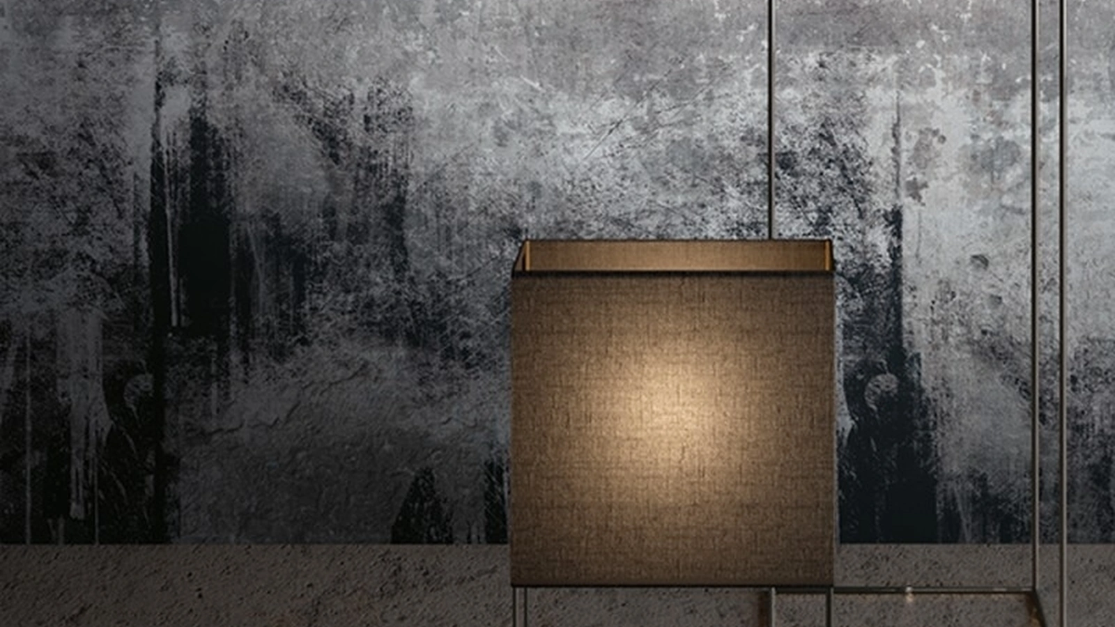 Lampada da tavolo con struttura in metallo e paralume in tessuto Giove di Adriani e Rossi