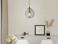 Lampada a sospensione Ariscani in vetro Nero trasparente di Eglo