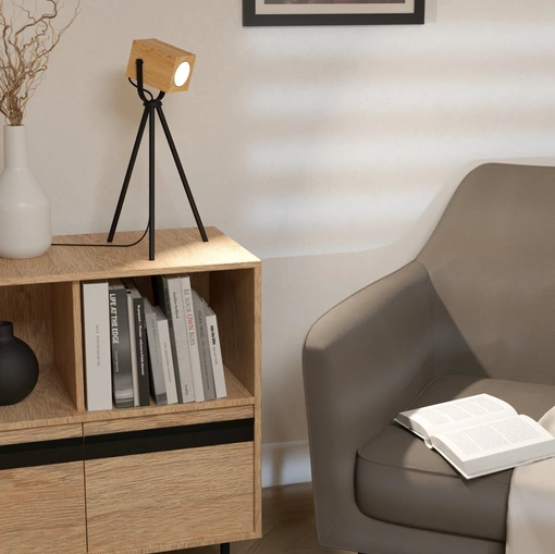 Lampada da tavolo Ayles in legno di Eglo