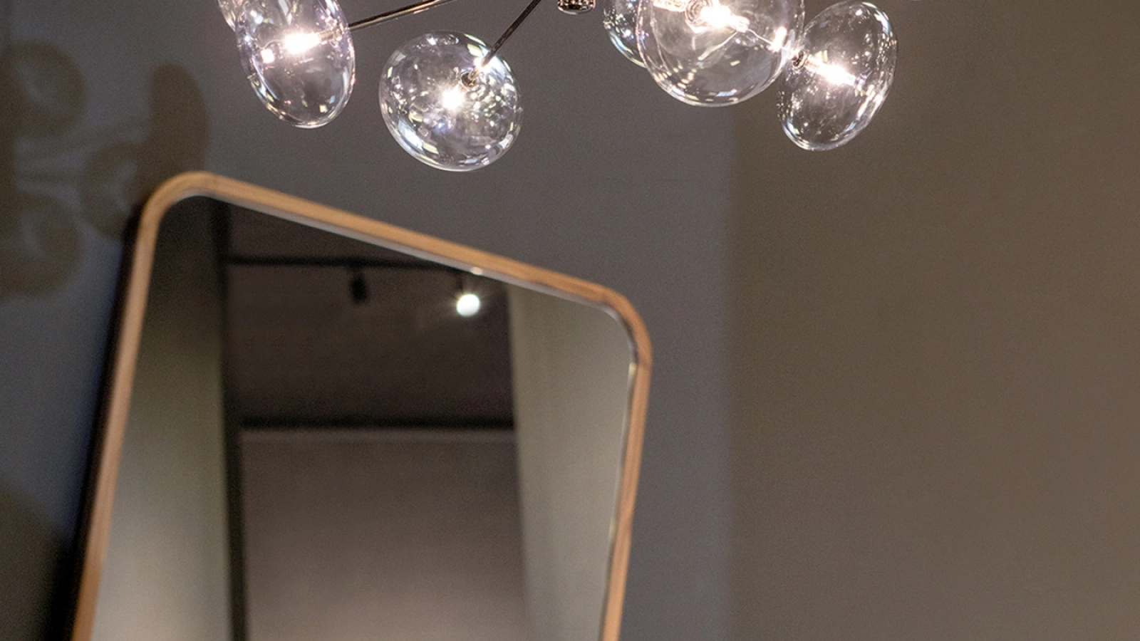 Lampada a sospensione in vetro e metallo Breath di Tonin Casa