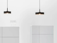 Lampada a sospensione in metallo antracite con interno verniciato oro Brera di Adriani e Rossi