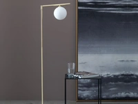 Lampada da terra con struttura snodabile in metallo cromato o oro lucido Dada Floor di Adriani e Rossi