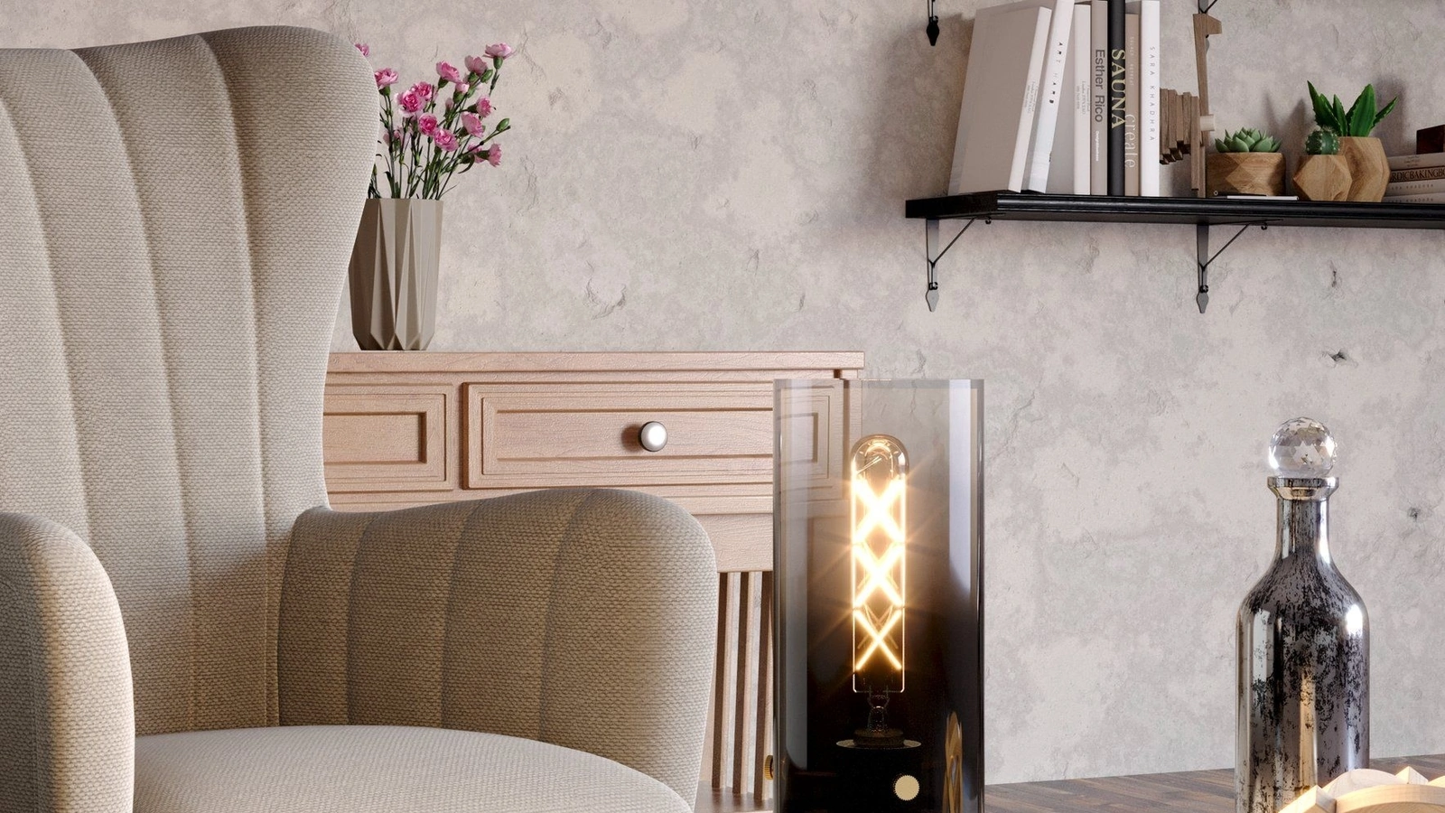 Lampada da tavolo in vetro Cargrave di Eglo