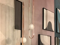 Lampada a sospensione Geo in metallo con sfera in vetro di Adriani e Rossi