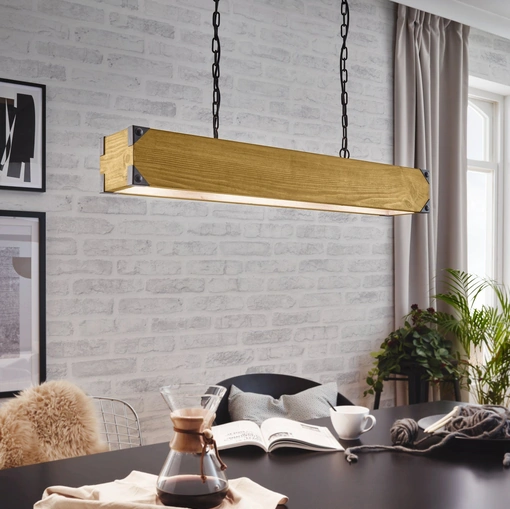 Lampada a sospensione in legno Harborough di Eglo
