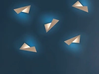 Lampada in sottile lamiera di metallo Kami da parete di Cattaneo