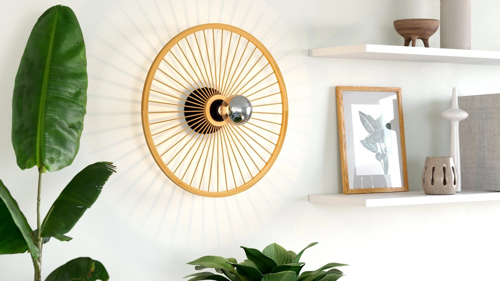 Lampada da parete Leominster in legno di Eglo