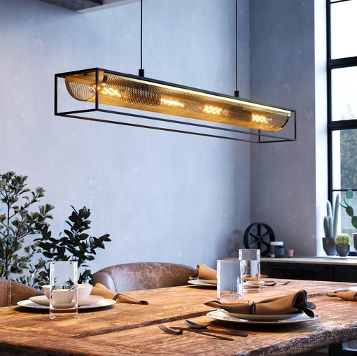 Lampada a sospensione in acciaio Nohales di Eglo