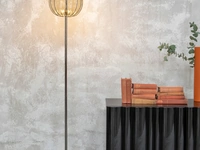 Lampada da terra in vetro e metallo Pagoda di Tonin Casa