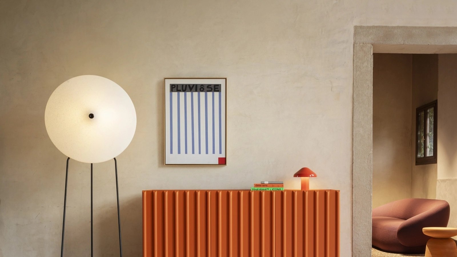 Lampada Rificolona Floor in polietilene riciclato di Miniforms