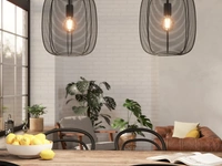 Lampada a sospensione Rinroe in acciaio Nero di Eglo