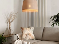 Lampada a sospensione Tabley in tessuto e legno di Eglo