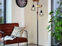 Lampada da terra in metallo e legno Townshend 5 piantana di Eglo