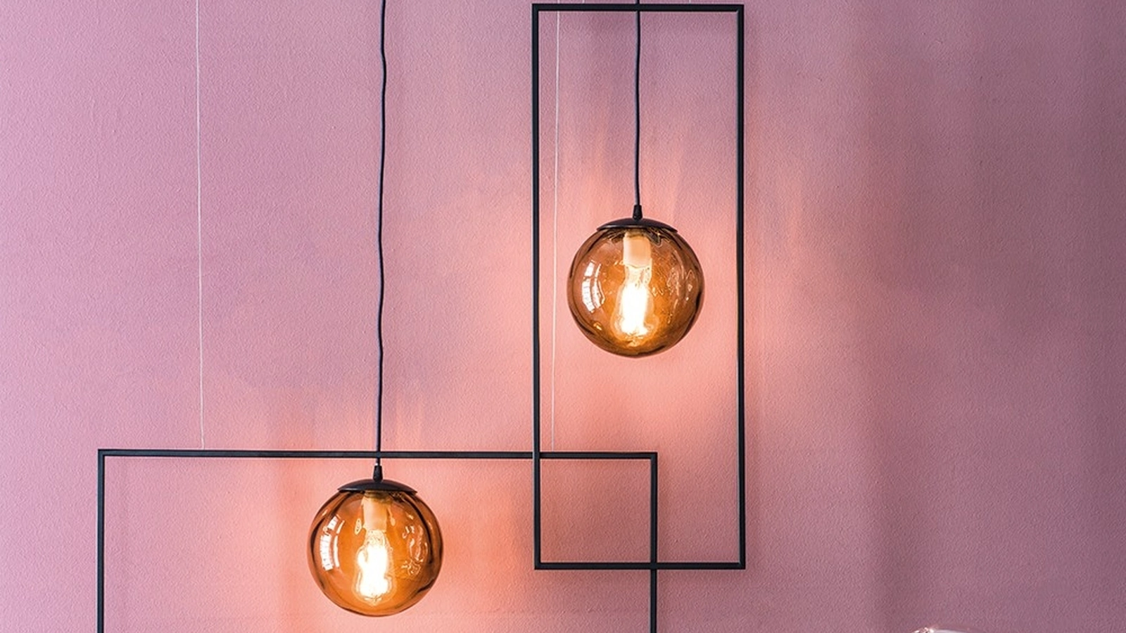 Lampada a sospensione View in metallo con sfera in vetro di Adriani e Rossi