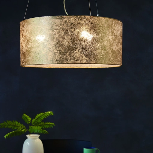 Lampada a sospensione in tessuto color oro Viserbella di Eglo