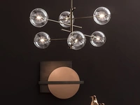 Lampada a sospensione Yoko in metallo con sfere in vetro di Adriani e Rossi