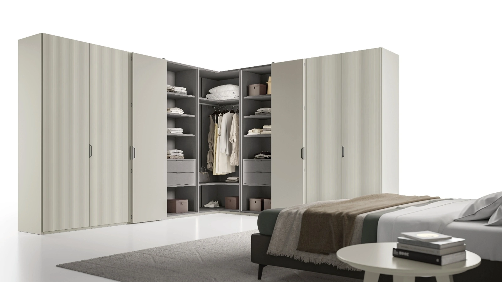 Armadio Ardecò Axel a Libro Salis e Decor Riga di Spagnol Mobili