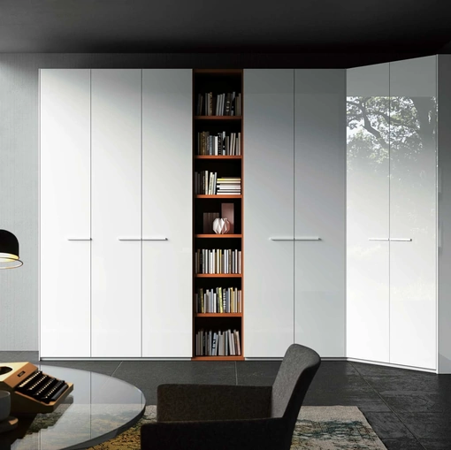 Armadio Ardecò Axel Neve in laccato lucido di Spagnol Mobili