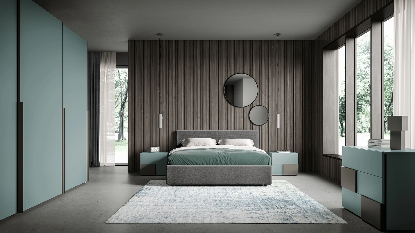 Armadio Ardecò Forma Giada in laccato opaco di Spagnol Mobili