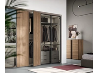 Armadio Ardecò Sestante Noce e Vetro di Spagnol Mobili