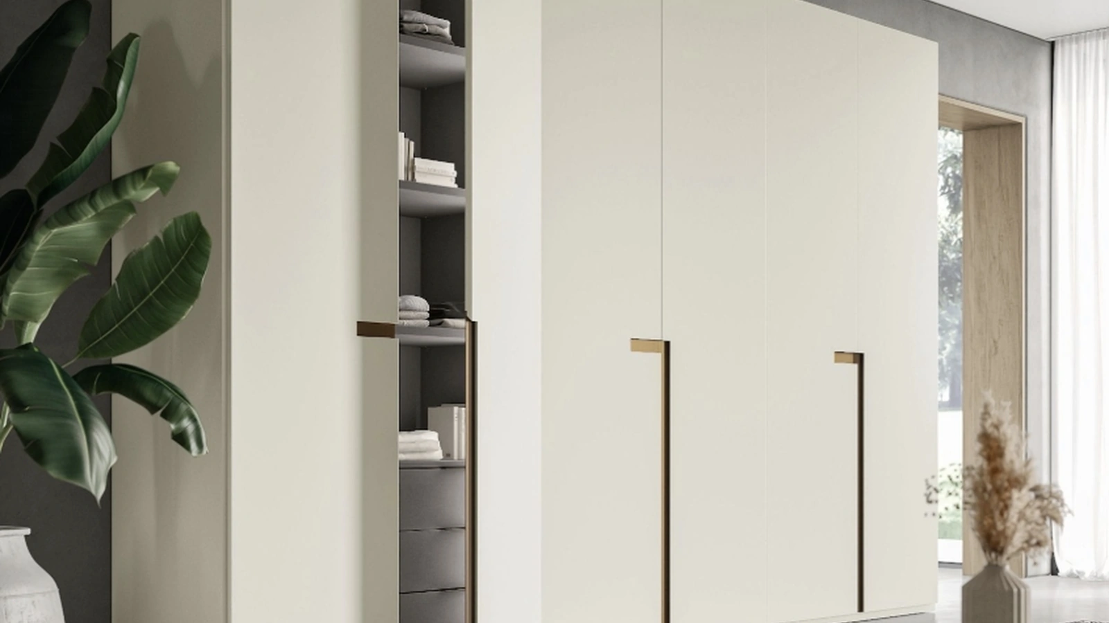 Armadio Ardecò System Madreperla in laccato opaco di Spagnol Mobili