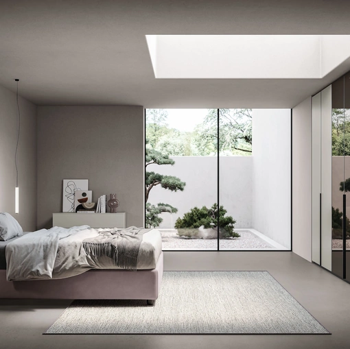 Armadio Ardecò Unica Grigio Londra e Specchio di Spagnol Mobili