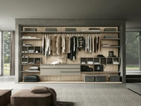 Cabina Armadio Ta Tac con Sistema a Cremagliera in laccato Fango e melaminico Frassino Normandia di Adok