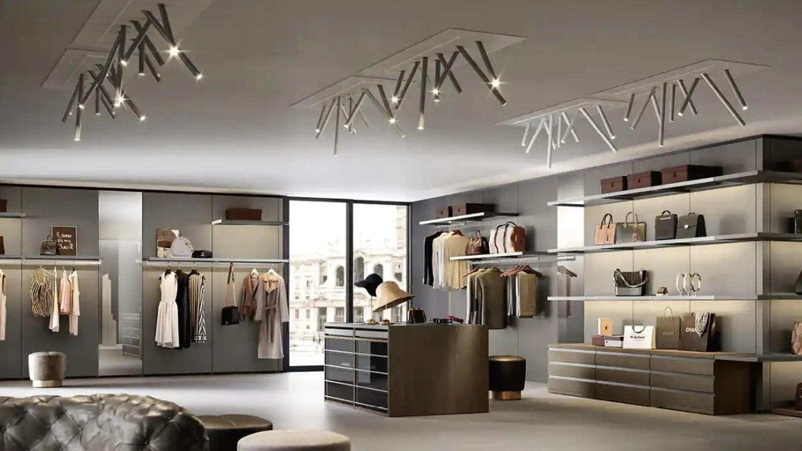 Cabina armadio stile boutique Gemini G227 di Moretti Compact Giorno Notte