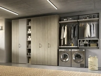 Cabina armadio Orion O425 in rovere miele e laccato di Moretti Compact Giorno Notte