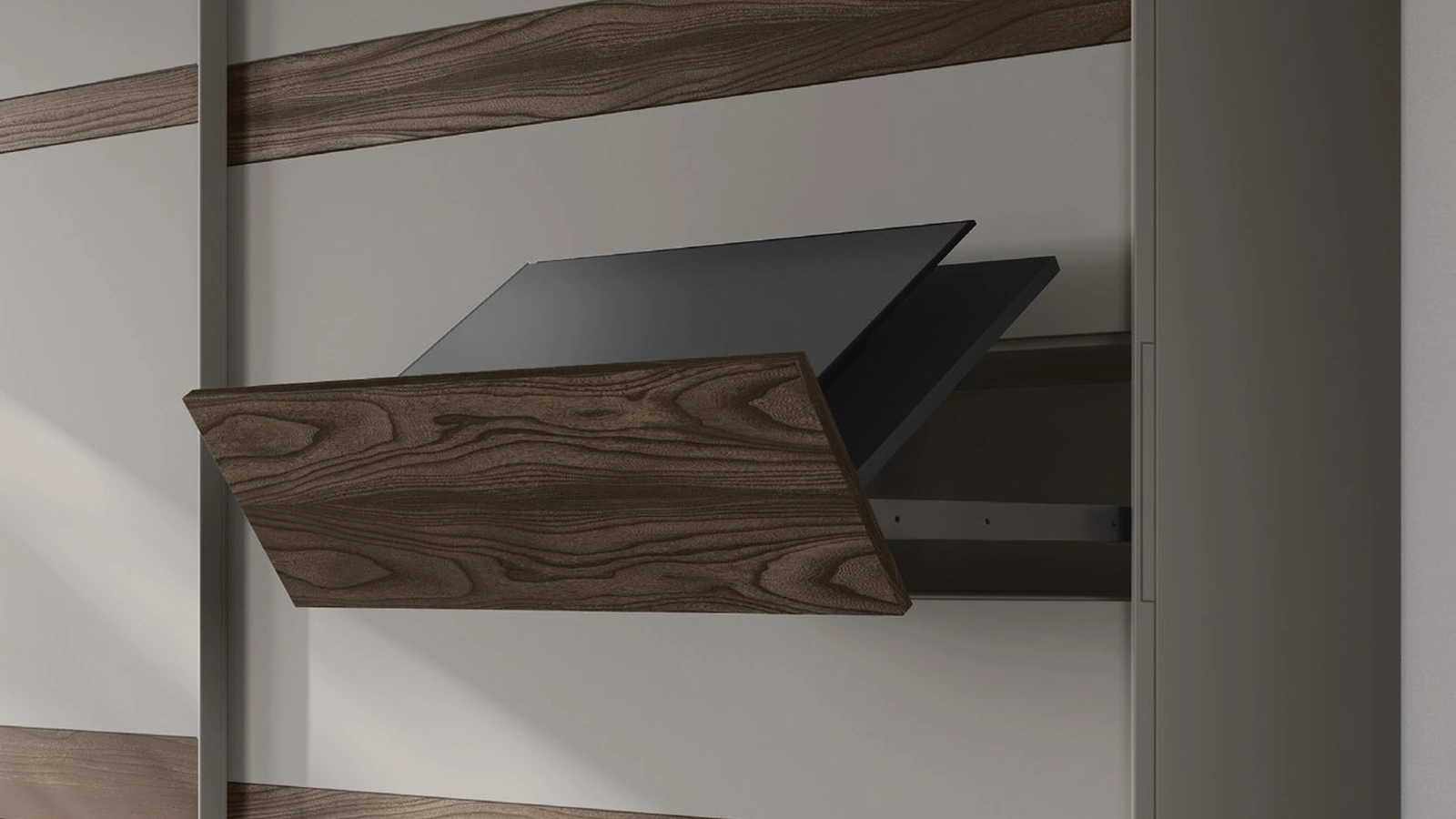 Armadio con ante scorrevoli e porta TV Emotion di Fimar