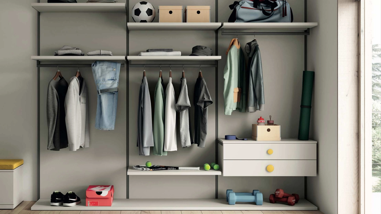 Cabina Armadio Fusion laccata di Spagnol Mobili