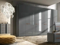 Armadio con ante battenti Libeccio B355 laccato lucido ardesia di Moretti Compact Giorno Notte