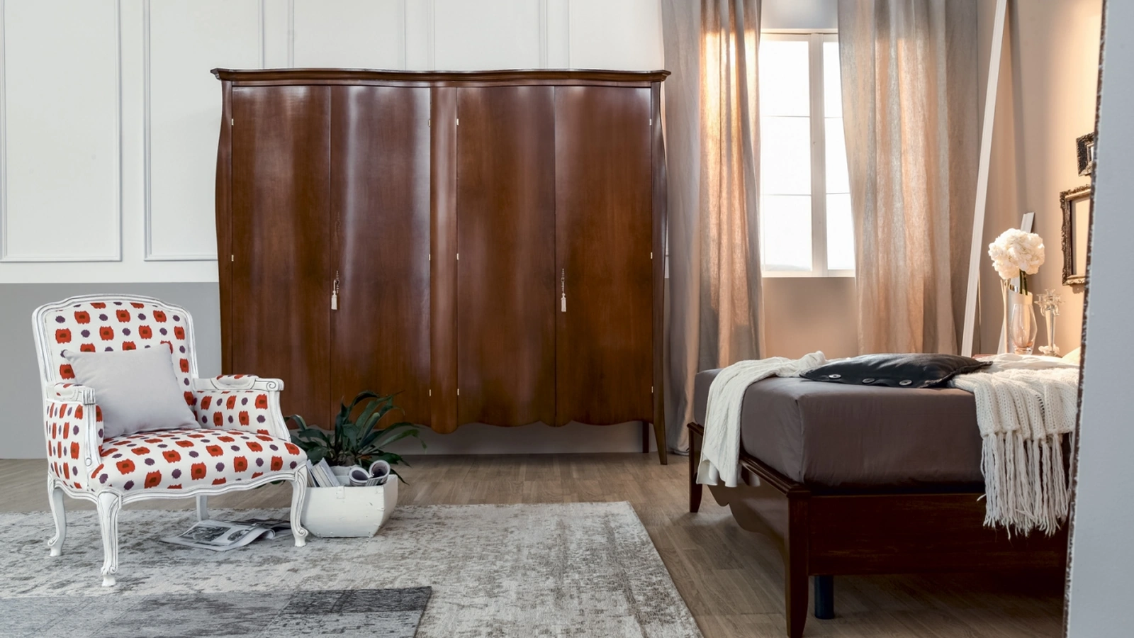 Armadio classico con ante battenti in legno Miso di Tonin Casa