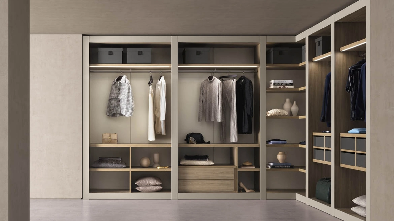 Cabina Armadio Sipario in laccato e melaminico di Pianca