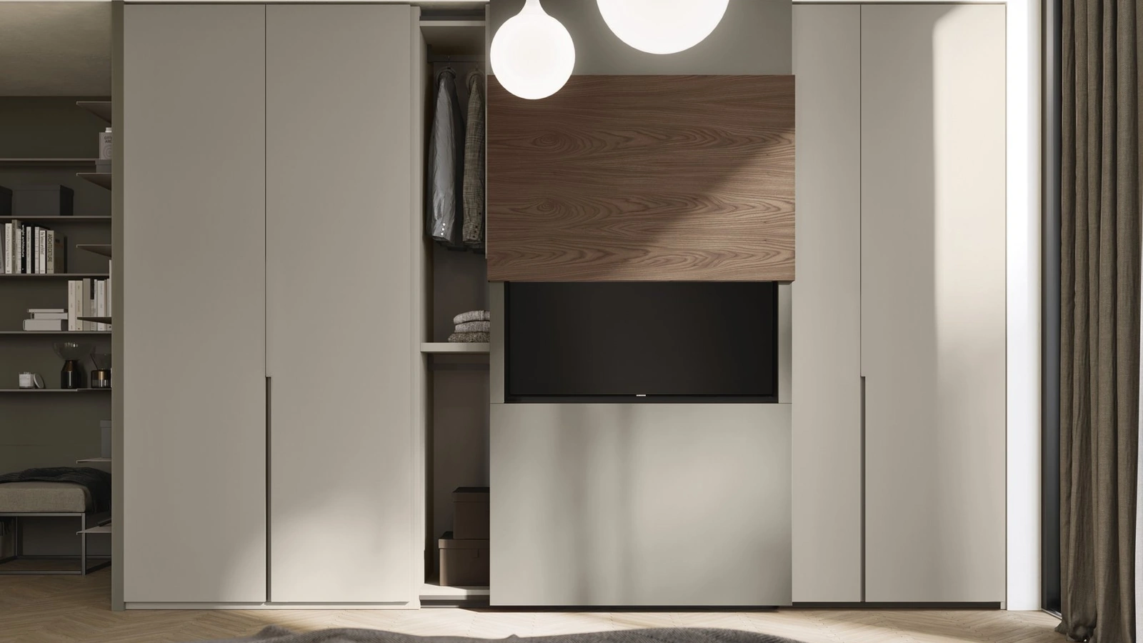 Armadio porta TV con anta scorrevole Sipario di Fimar