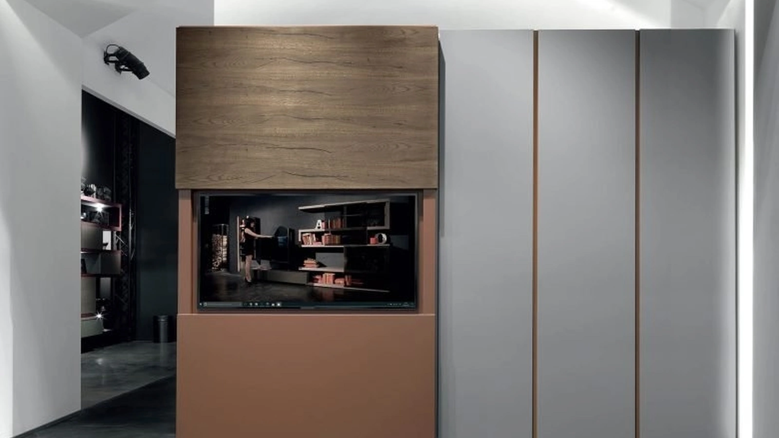 Armadio porta TV con anta scorrevole Sipario di Fimar