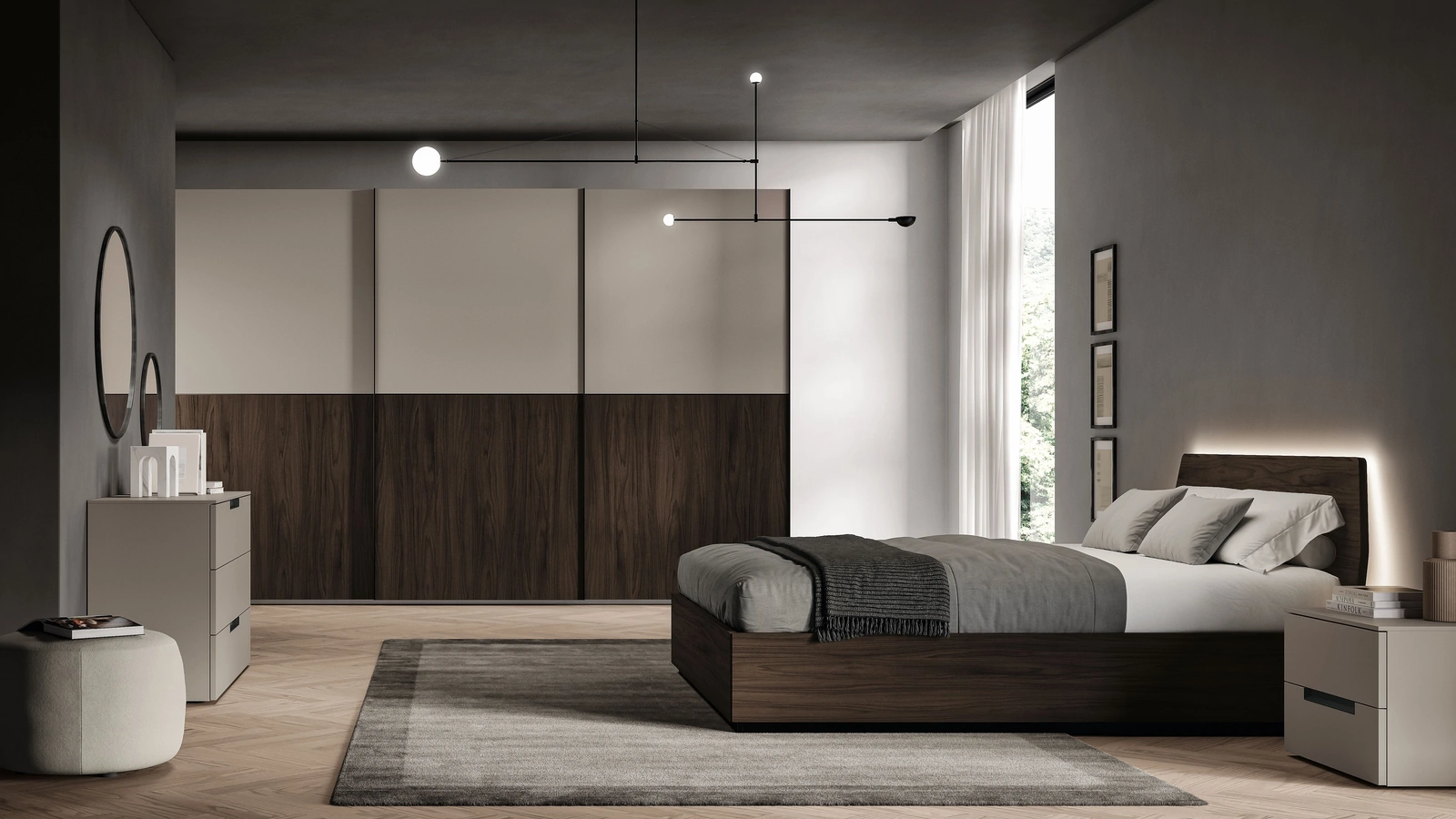 Armadio Ardecò Duo Noce Cotto e Sabbia di Spagnol Mobili