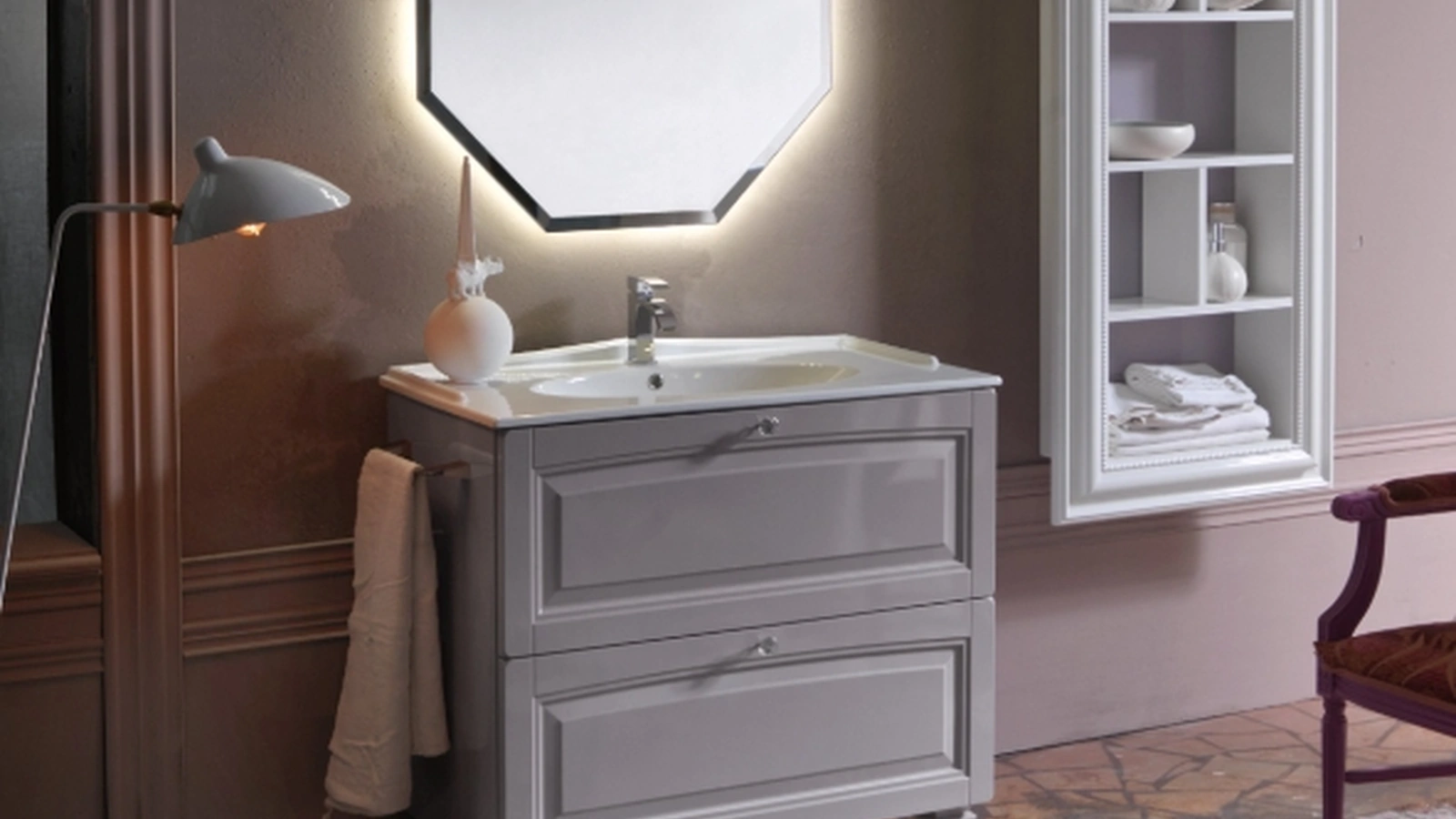 Mobile Bagno da appoggio in laccato lucido ACANTHIS AC14 di Compab