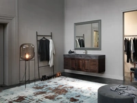 Mobile da Bagno sospeso in frassino corvino e top con vasca integrata in gres ACANTHIS AC20 di Compab