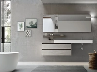 Mobile da Bagno sospeso Start Play 05 in melaminico Trama Grigio di Ardeco