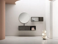 Mobile da Bagno sospeso in nobilitato con piano con vasca integrata in stratificato HPL B-GO BG022 di Compab