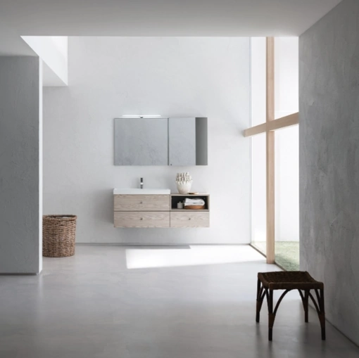 Mobile da Bagno sospeso in nobilitato effetto legno B201 BD021 di Compab