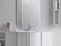 Mobile da Bagno sospeso in laccato bianco lucido B201 BD028 di Compab