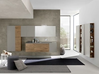 Mobile da Bagno sospeso M2 System C211 in melaminico effetto legno e laminato Grigio Londra di Baxar