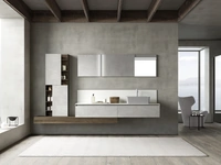 Mobile da Bagno sospeso M2 System 222 in melaminico Pietra Piasentina di Baxar