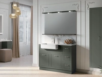 Mobile da Bagno a terra composizione Classic 02 in laccato grigio quarzo e top in HPL effetto marmo di Licor Design