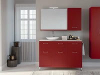 Mobile da Bagno a terra composizione Classic 03 in laccato opaco rosso bruno di Licor Design