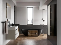 Mobile da Bagno sospeso Deep 04 in laccato opaco light grey di Birex