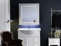 Mobile Bagno da appoggio in laccato bianco opaco e lavabo consolle in ceramica DIAMANTE DM13B di Compab